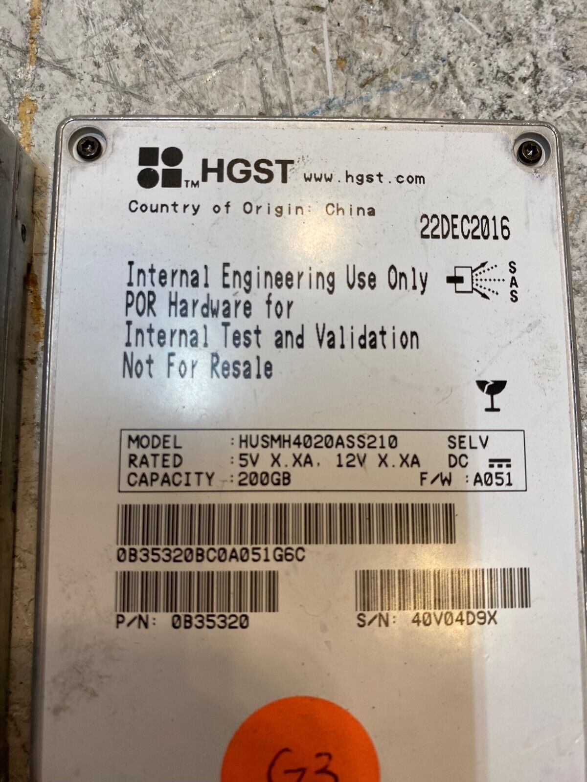 2 Quantity of HGST Model HUSMH4020ASS210 Hard Drives (2 Quantity)