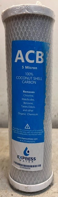 Express Water 5 Micron Activated Carbon Block Replacement Filter FLTCAR0501C