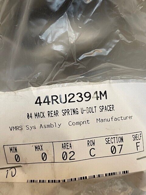 10 Quantity of Mack Rear Spring U-Bolt Spacers 44RU2394M (10 Quantity)