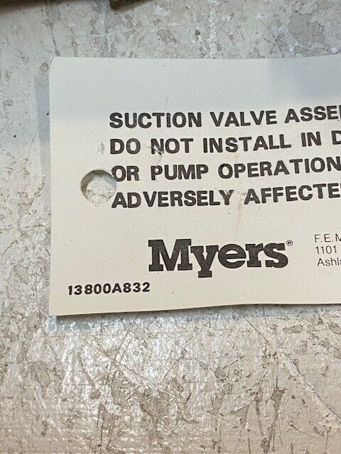 Myers 11903A004K Discharge Valve 13800A832