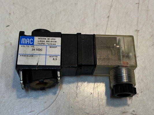 MAC Pneumatic Solenoid Valve 24 VDC 8.5 Watts 3-1/2" Long 1-3/4" Wide 1" Thick