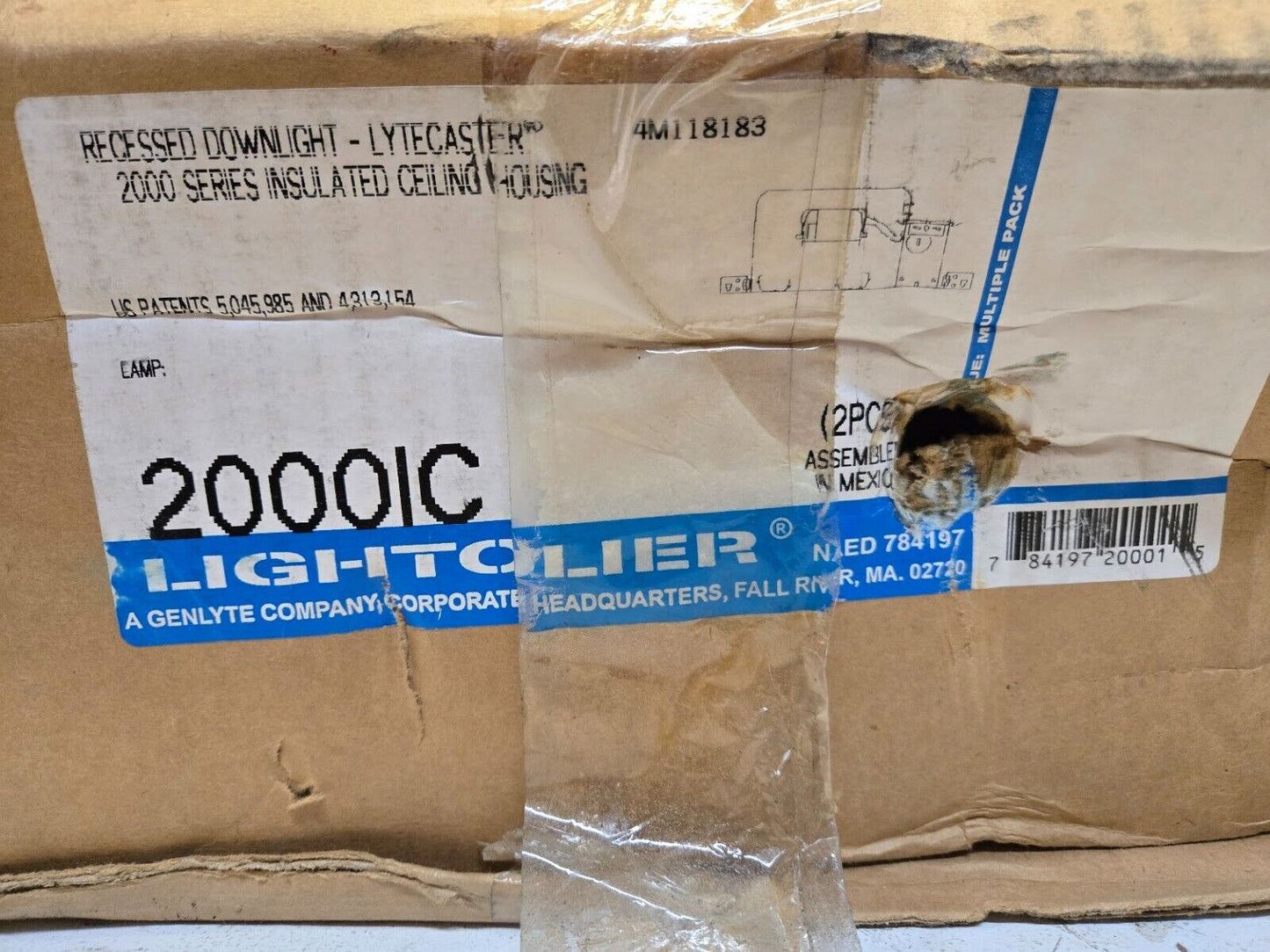 2 Quantity of Lightolier 2000IC Recessed Downlight Ceiling Housings (2 Quantity)