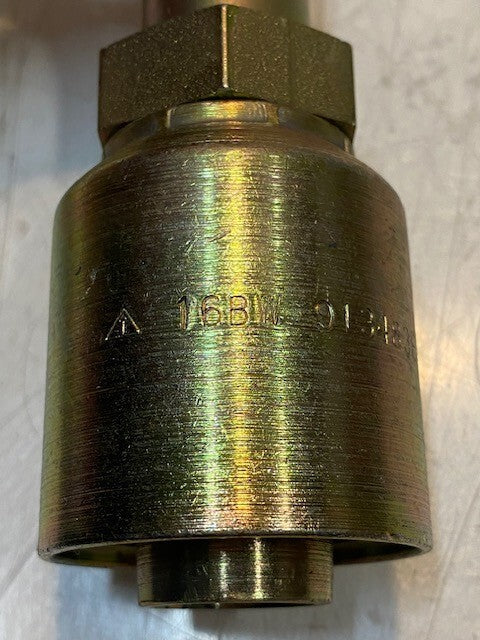 Crimp Hose Fitting 913483E | 16BW | 6" H 31mm Thread 38mm Hex 49mm OD 20mm ID