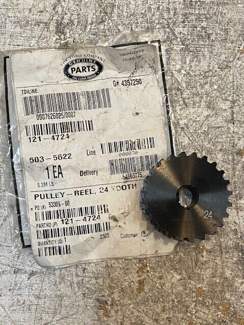 Genuine Parts 24-Tooth Pulley-Reel 121-4724 14mm Bore 60mm OD 21mm Thick