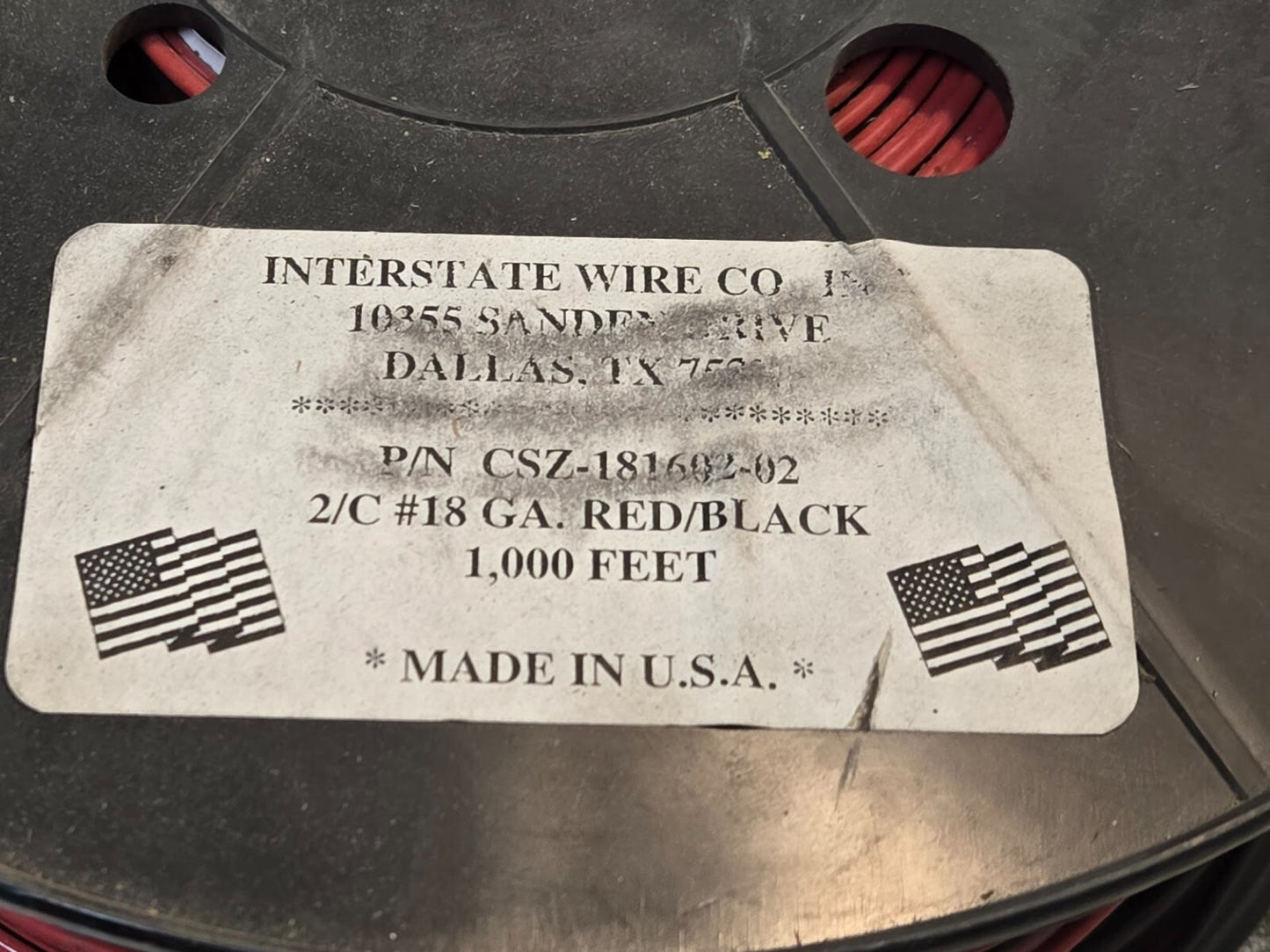 Approx. 1000' of Interstate 18/2 Wire CSZ-181602-02 | Red/Black (Approx. 1000')