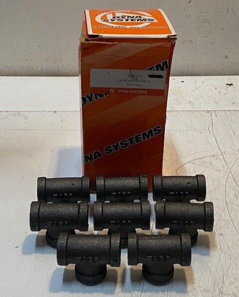 8 Quantity of Dyna Systems 41821003 Ward Black Malleable Pipe Tees 3/8" (8 Qty)