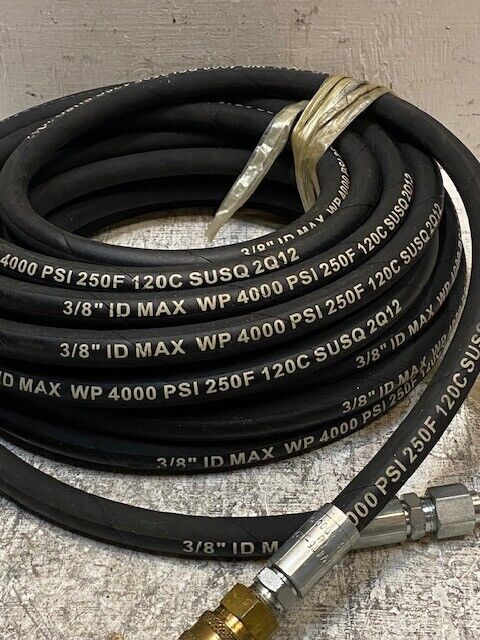 3/8" ID Max WP Pressure Washer Hose Non-Marking 4000PSI 50ft Length