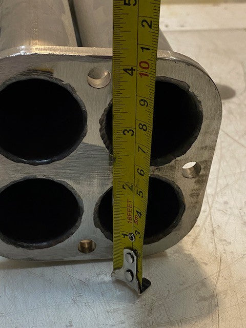 4-Pipe Exhaust Header Muffler CSP808 | 34872 | 18-1/2" Long 38mm Bore 45mm End