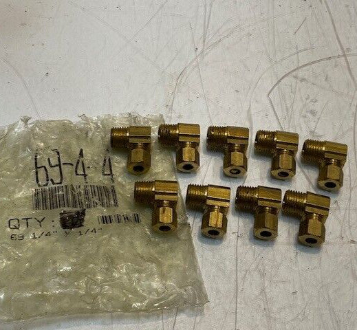 9 Quantity of Brass Craft 69-4-4 Compression X MIP Elbow 1/4" x 1/4" (9 Qty)