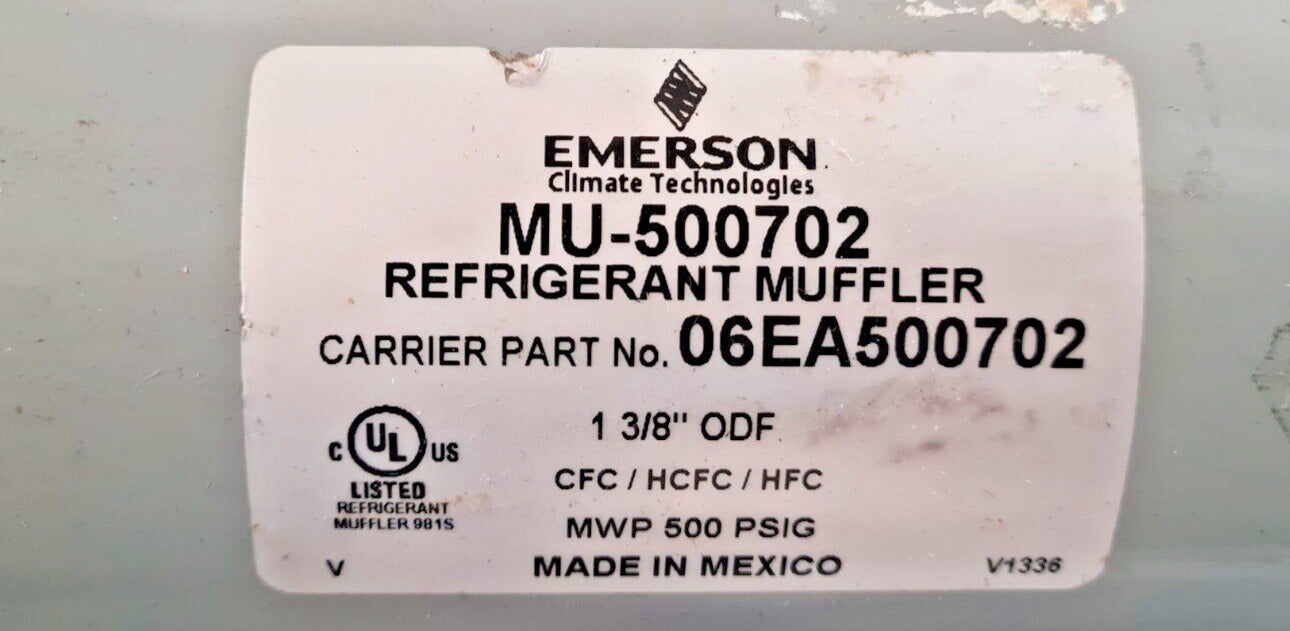 Emerson Refrigerant Muffler 06EA500702 | MU-500702