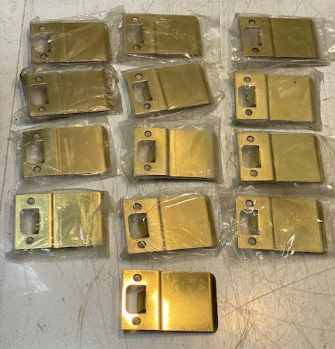 13 Quantity of Gold Metal Extended Lip Strike Plates 3-3/4" x 2-1/4" (13 Qty)