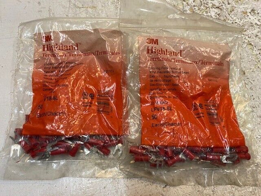 2 Quantity of 50 Pack 3M Highland Terminals LFV18-6L (100 Pcs Total)