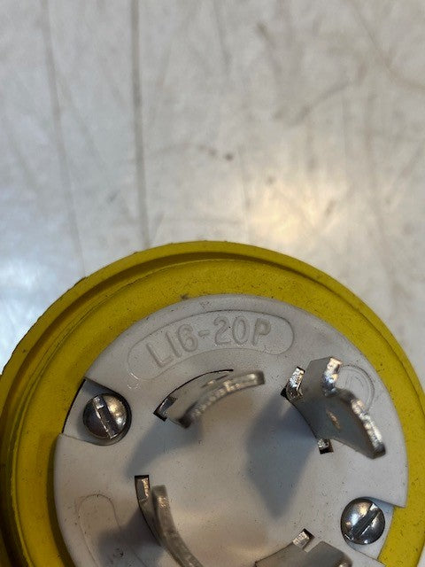 Eaton L16-20P Yellow Flanged Locking Plug Outlet Receptacle 20A 480V.30 GRND