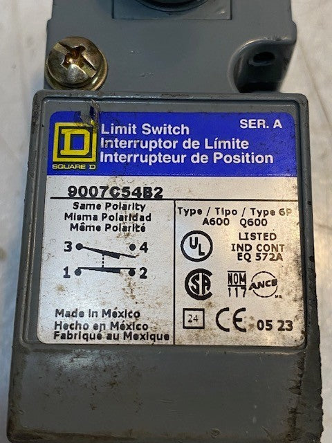 Square D Heavy Duty Limit Switch 9007C54B2 Series A Telemecanique Sensor