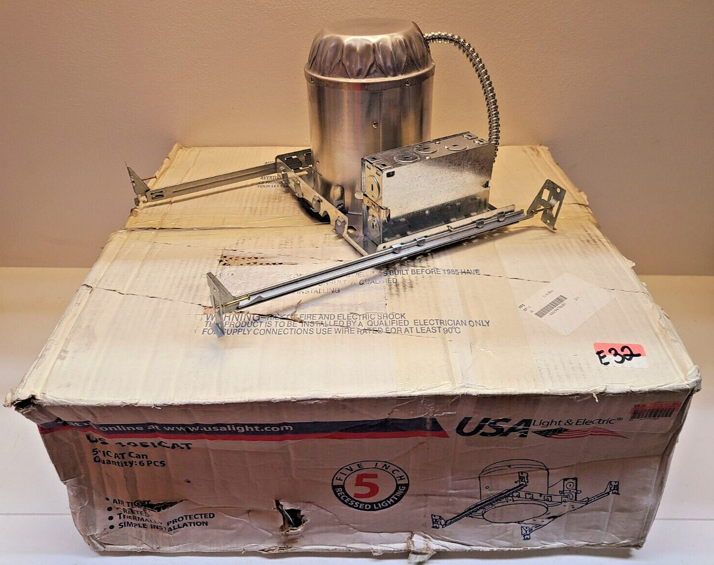 6 Qty of USA LIGHT 5" Air Tight IC Recessed Housings US-105ICAT (6 Qty)