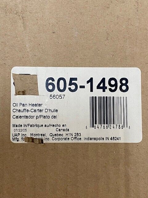 Oil Pan Heater 605-1498, 56057 Pyroil 20976 200W 120V