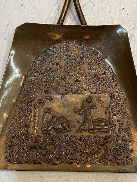 Antique Decorative Brass Crumb Dustpan & Sweeper Set