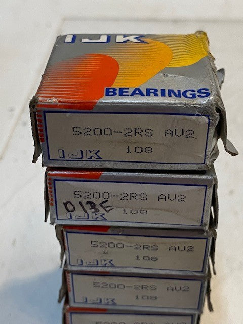 5 Quantity of IJK Double Row Ball Bearings 5200-2RS | 30x14x10mm (5 Quantity)