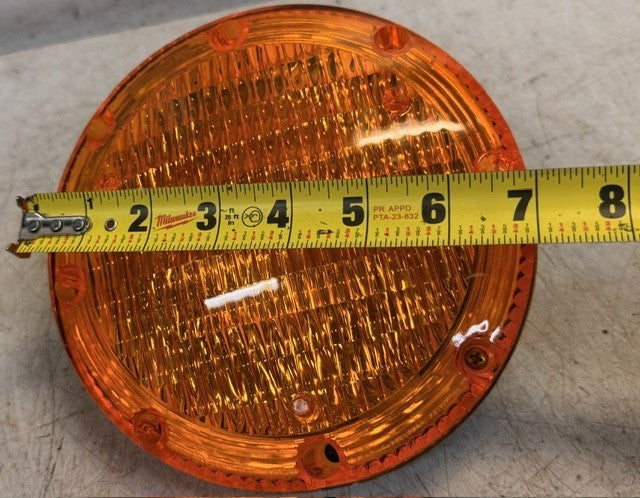 Round Amber Commercial Style Vehicle Turn Signal Warning Lamp Automotive Unit