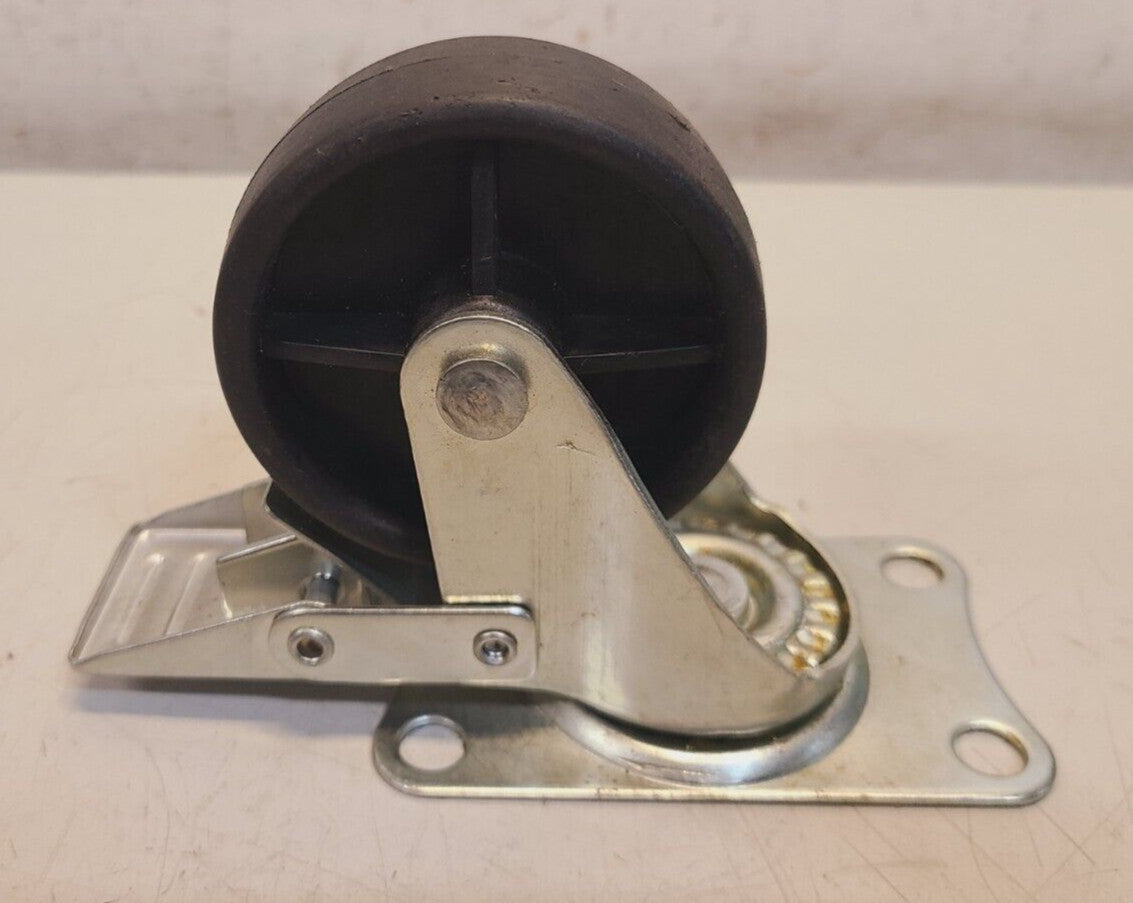 4 Quantity of Heavy Duty Plastic Casters with Brake 3" Diameter (4 Qty)