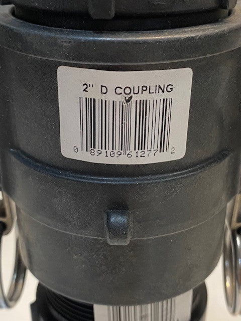 Apache 2" Part D Female Cam & Groove Polypropylene Adapter w/ 2 Part F Couplings