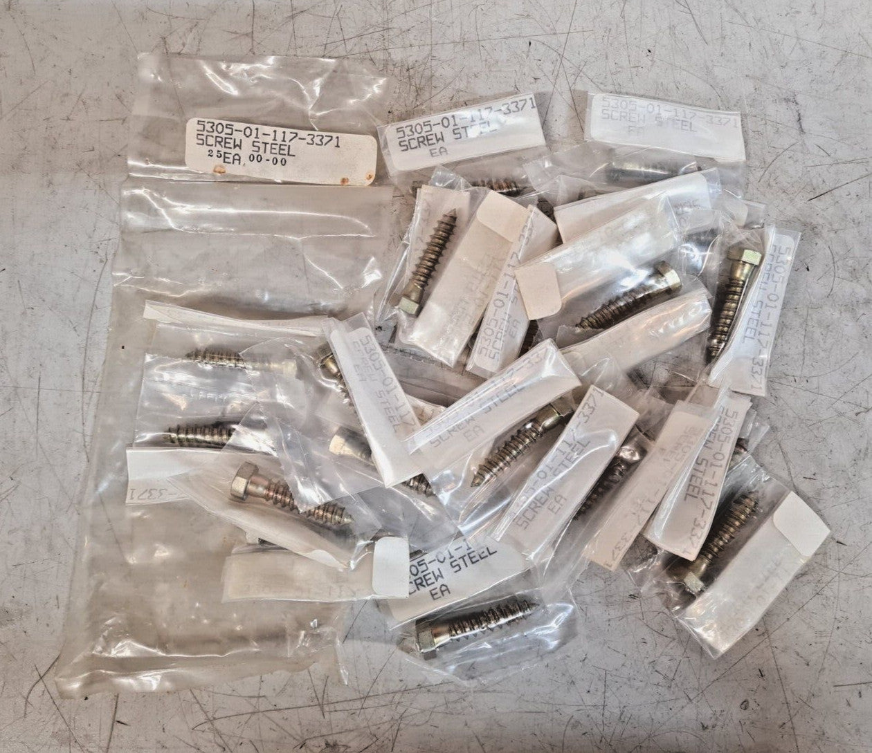 25 Qty. of Military Hex Screws Steel 5305-01-117-3371 (25 Qty)