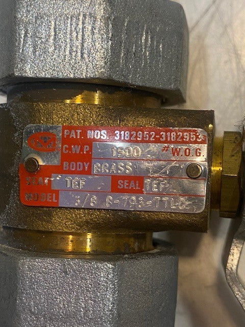 Marpac Full Port Ball Valve 3182952-3182953 | 3/8 B-793-TTLC 1500 WOG