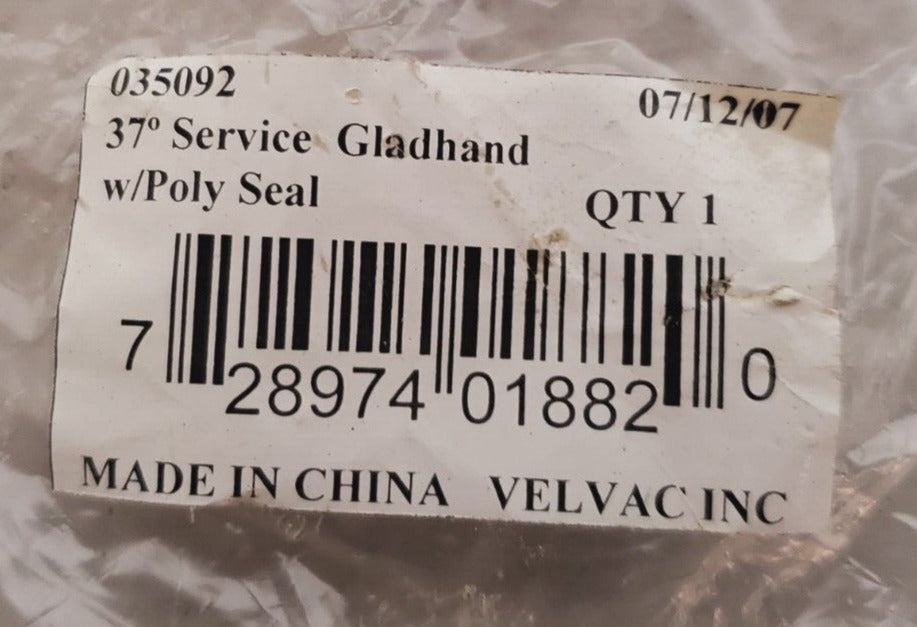 2 Qty. of Velvac 37° Bracket Mounts Service Gladhand W/ Poly Seal 035092 (2 Qty)