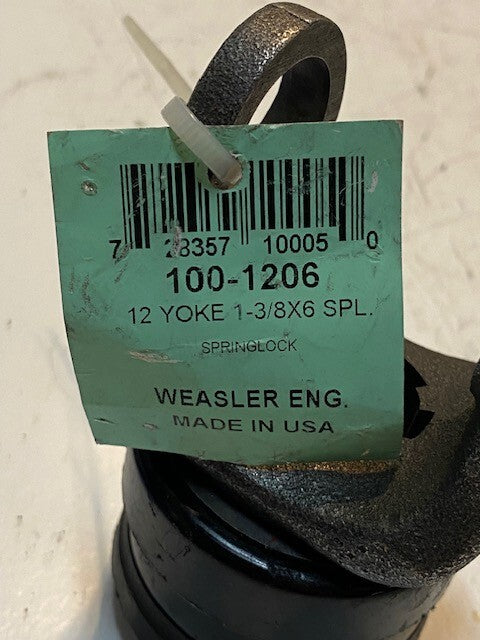 Weasler 12 Yoke 1-3/8x6 SPL Springlock 100-1206 | 27mm Pin Hole 35mm Bore