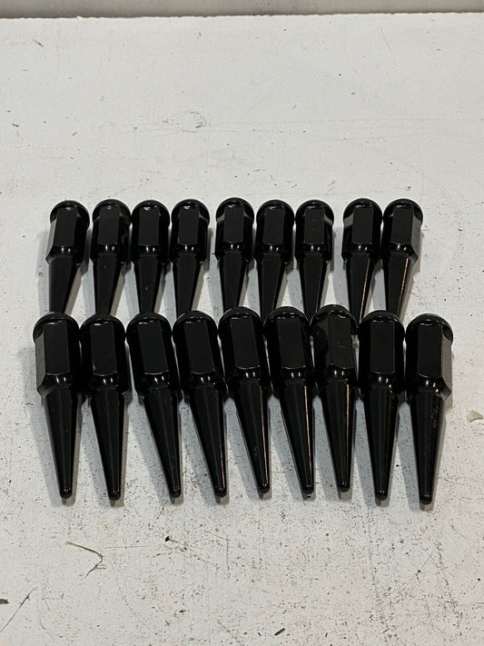 19 Pack of 1x14x1.5 Black 4.5" Metal Spike Lug Nuts (19 Quantity)