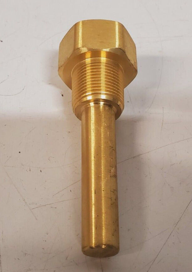 5 Qty. of Brass Thermowells 3.5" Stem Length x 1-1/4" OD (5 Qty)