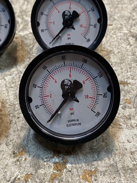 4 Quantity of Franklin Electrofluid 160 PSI Gauges (4 Quantity)