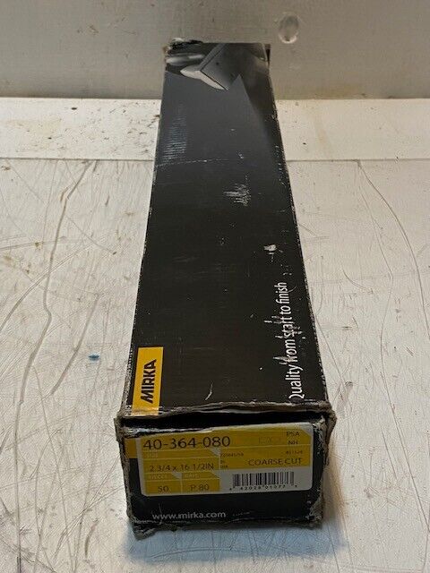 Box of 50 Mirka 40-364-080 Coarse Cut 2-3/4"x16-1/2" PSA File Sheet 80G