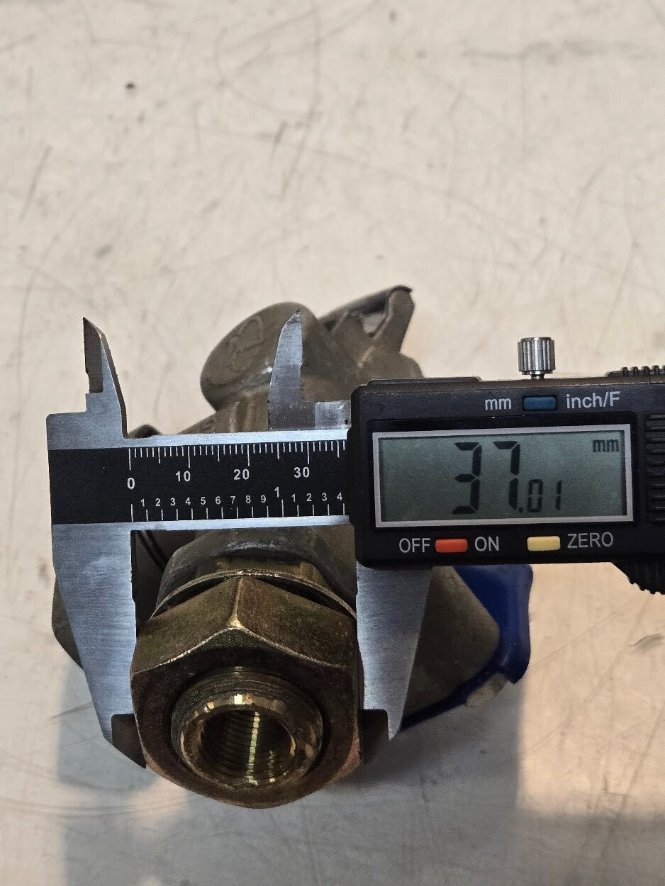 Service Blue Glandhand with Quarter Turn Shutoff Valve | 1/2" FPT | 37mm Hex Nut