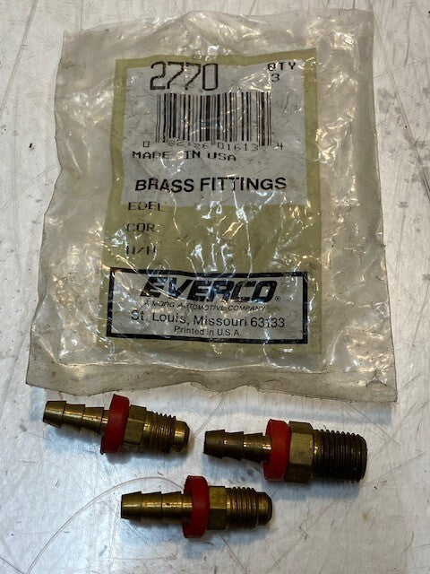 3 Quantity of Everco 2770 Brass Fittings 11mm Thread 8mm Nose (3 Quantity)
