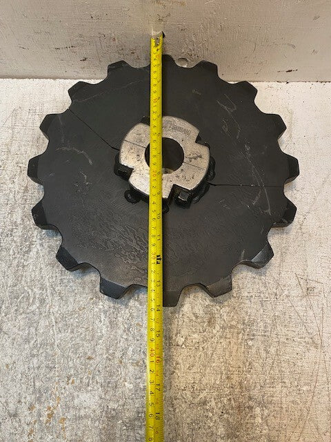 Tsubaki 14" Dia. 16-Tooth Conveyor Split Hub Chain Drive Sprocket Gear 49mm Bore