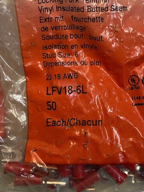 2 Quantity of 50 Pack 3M Highland Terminals LFV18-6L (100 Pcs Total)