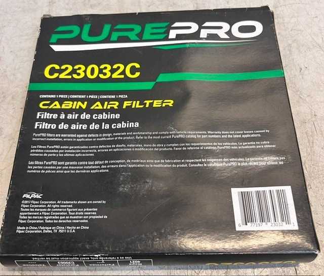 3 Quantity PurePro Professional Grade Auto Parts Cabin Air Filter C23032C (3Qty)