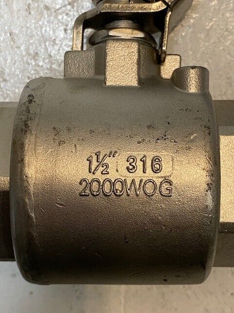 Southwest Valve Stainless Steel Full Port Ball Valve 1-1/2" 316 2000WOG