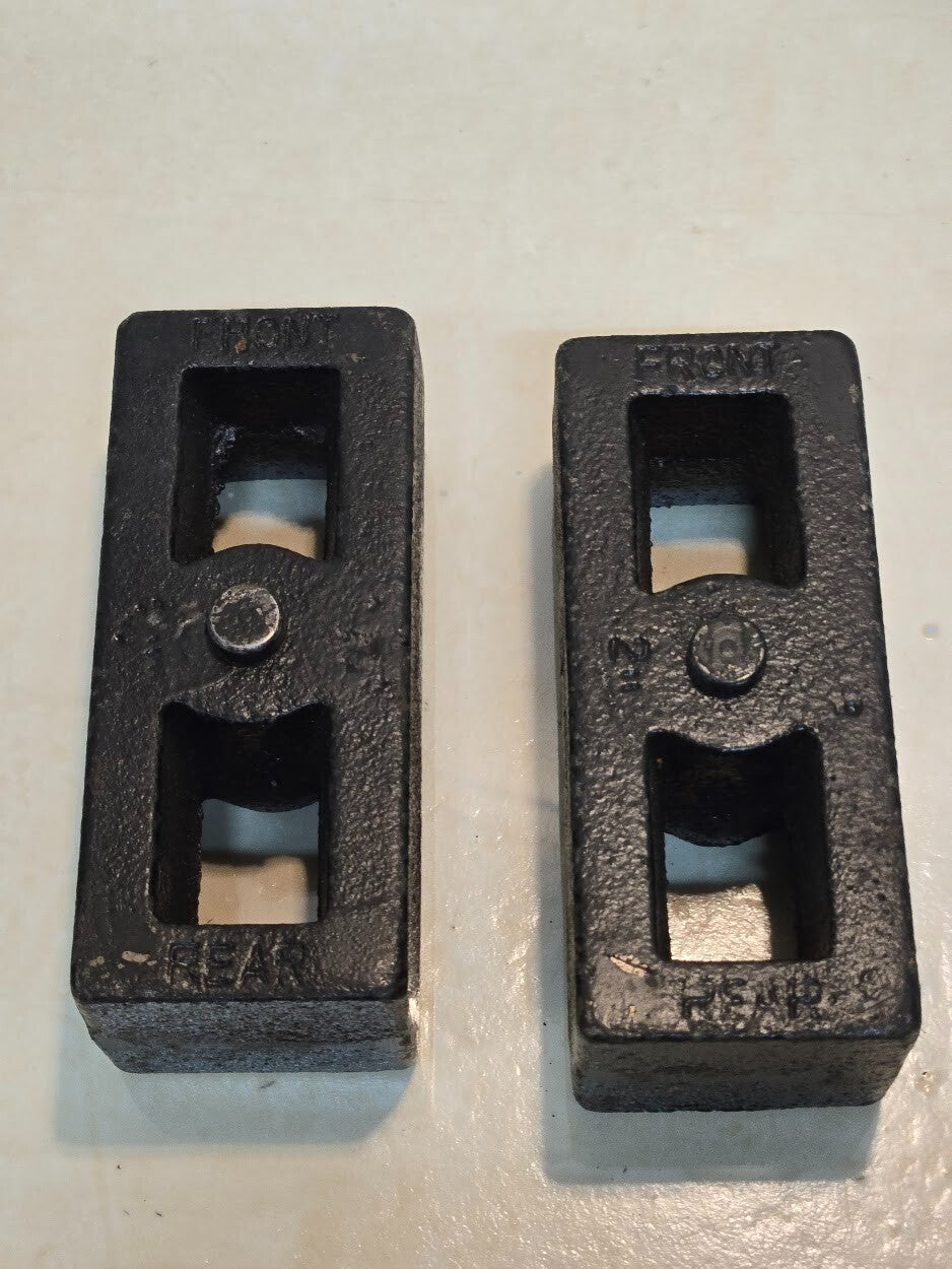 2 Quantity of Cast Iron 2" Lift Blocks 5-11/16" Long 2-3/8" Wide Tapered (2 Qty)