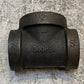 UFF Black Pipe Fitting Reducing Tee Cast Iron 2" x 1-1/2" 300Psi