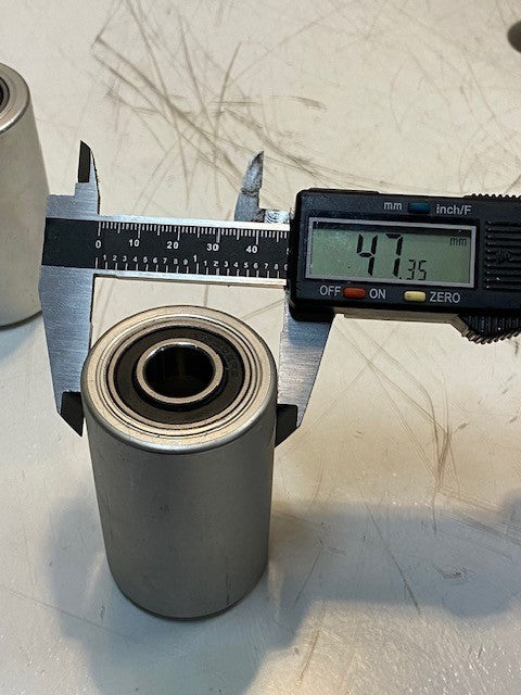 4 Quantity of Conveyor Rollers w/ Two S6202RS Bearings 3" L 47mm OD (4 Quantity)