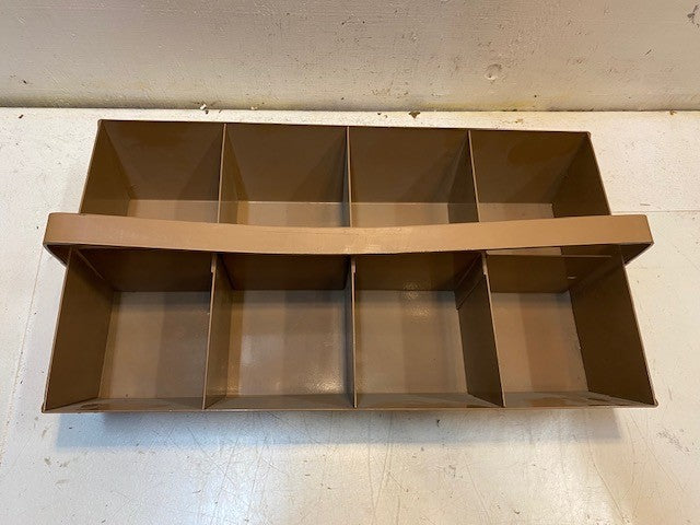 Heavy Duty Vintage Industrial Metal Carrying Tote Tray 8 Compartments 18" x 10"