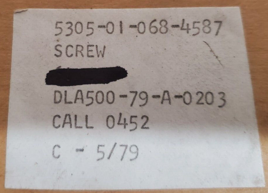 56 Qty. of Special Screws 5305-01-068-4587 | DLA500-79-A-0203 |  C-5/79 (56 Qty)