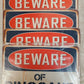 4 Qty Beware of Dinosaur Chic Rustic Retro Signs 8"x12" (4 Qty)