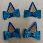 15 Boxes of BSRESIN 4 Pcs Glitter Blue Dog Ear Hair Clips (60 Pcs Total)