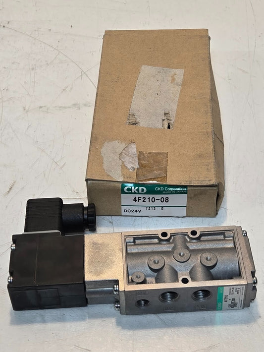CKD 4F210-08 Pnuematic Solenoid Valve DC24V | 7Z13 G | 0.1-1.0 MPa | C1C2 E1SE2
