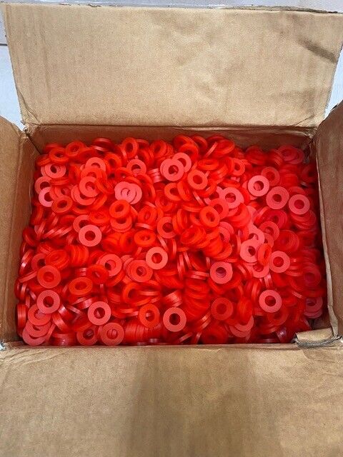 Box of 1000 Red Rubber Washers/Grommets 20mm OD 10mm ID (1000 Quantity)