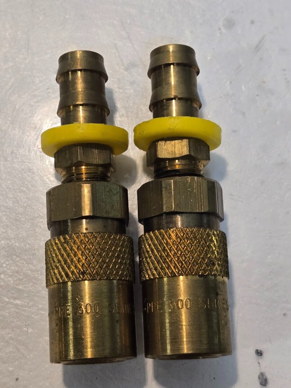 2 Quantity of PPE 300 Series 1/4" Quick Connect Fittings 3/8" Push-Lok (2 Qty)