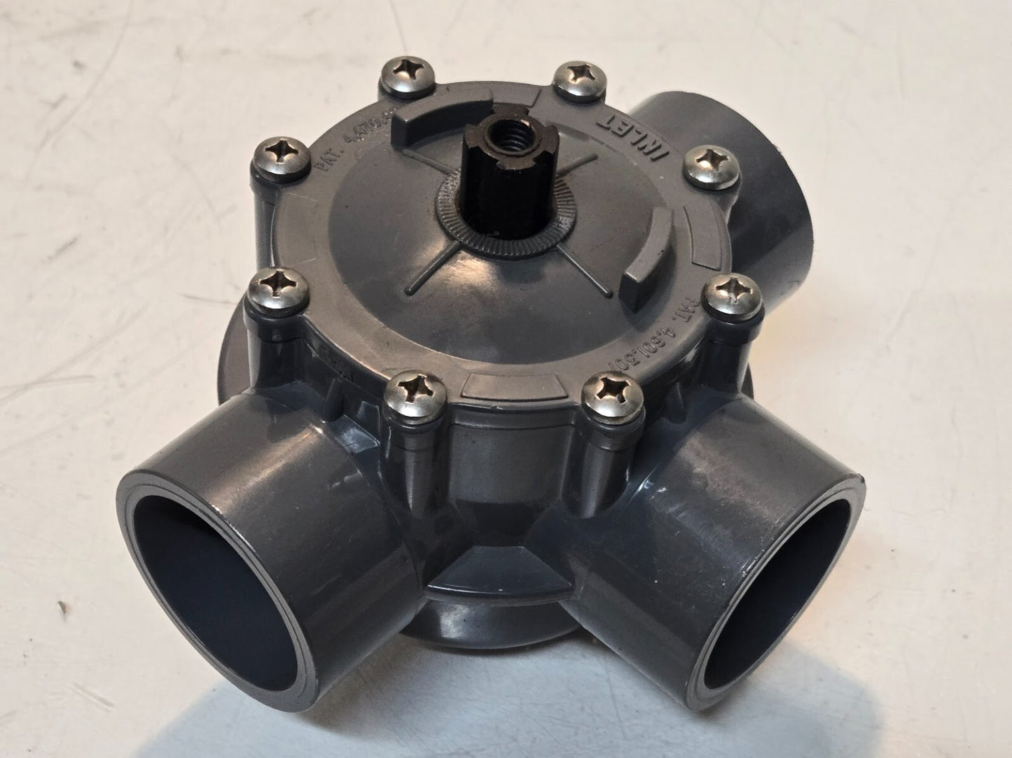 CPVC 3-Way Diverter Valve for 2" Pipe | Missing Handle See Pictures